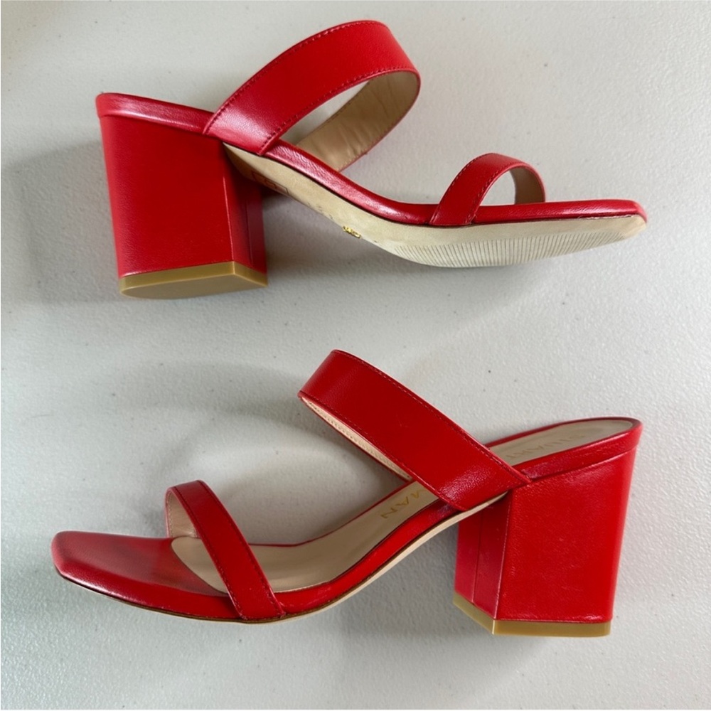 Stuart Weitzman Olive 75 Red Leather Sandals NIB